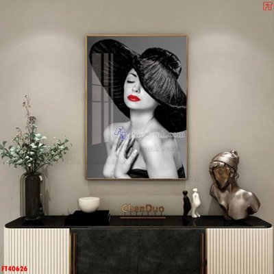 File gốc File tranh bộ hiện đại FT40626 (in lụa) họa tiết 3D