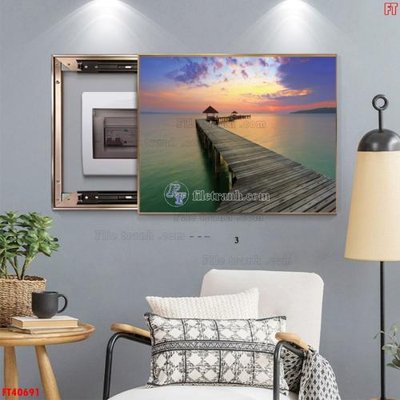 File in trần File tranh bộ hiện đại FT40691 (file gốc) hoa văn 3D