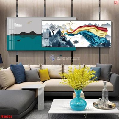 File gốc File tranh bộ hiện đại FT40704 (in lụa) tranh thuận buồm