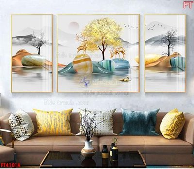 File PSD File tranh bộ hiện đại FT41014 (nguyên gốc) chất lượng cao