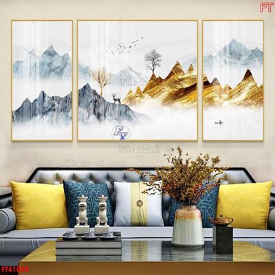 File in lụa File tranh bộ hiện đại FT41022 (chất lượng cao) File tranh bộ hiện đại FT41022