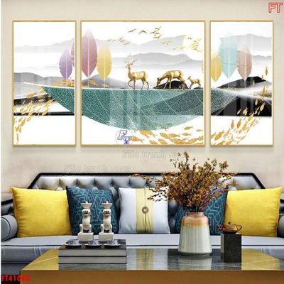 File gốc File tranh bộ hiện đại FT41048 (trang trí) cho phòng khách