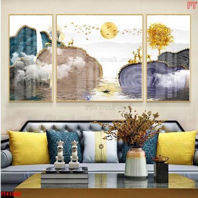 File in trần File tranh bộ hiện đại FT41060 (bản gốc) bầu trời