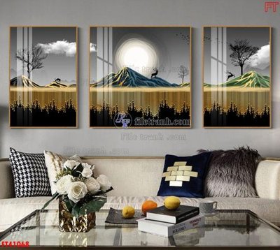 Ảnh gốc File tranh bộ hiện đại FT41068 (độ nét cao) in tráng gương