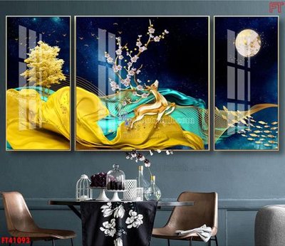 File tranh File tranh bộ hiện đại FT41093 (gốc) in vải canvas