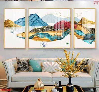 Hình ảnh file gốc File tranh bộ hiện đại FT41100 cho in UV