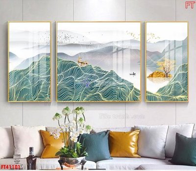 File PSD File tranh bộ hiện đại FT41101 (gốc) nhiều lớp (multi-layer)