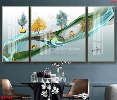 Download file gốc File tranh bộ hiện đại FT41112 (in mica) trong suốt