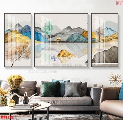 File in mica File tranh bộ hiện đại FT41133 (bản gốc) làm vách ngăn