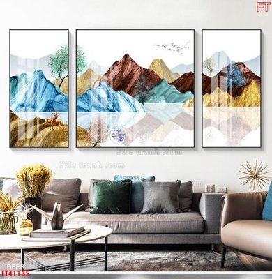 File PSD File tranh bộ hiện đại FT41135 (gốc) nhiều lớp (multi-layer)