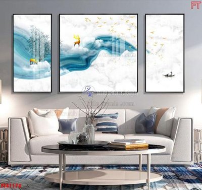 Ảnh gốc File tranh bộ hiện đại FT41174 (độ nét cao) in mica