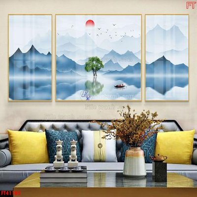 Download file gốc File tranh bộ hiện đại FT41185 (in lụa) cao cấp
