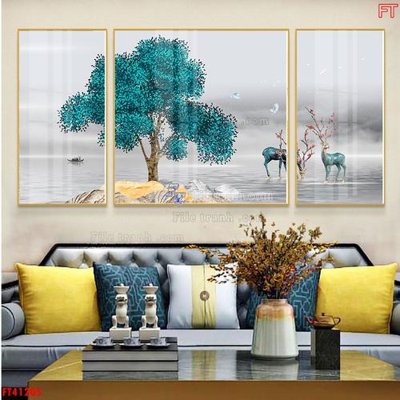 Hình ảnh file gốc in lụa File tranh bộ hiện đại FT41205