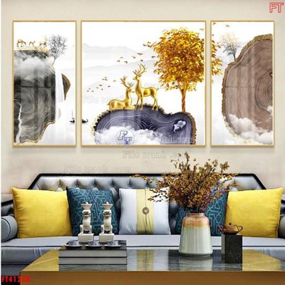 File in trần File tranh bộ hiện đại FT41238 (bản gốc) phong cảnh