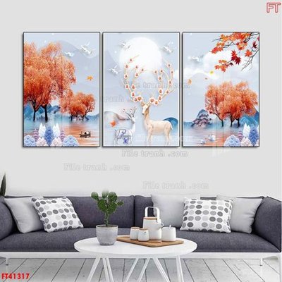 File in lụa File tranh bộ hiện đại FT41317 (hoa văn) File tranh bộ hiện đại FT41317