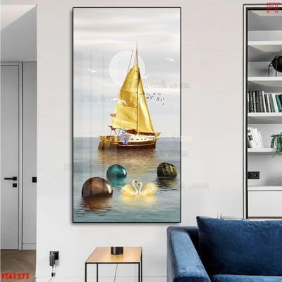 Tải file File tranh bộ hiện đại FT41375 (gốc) chủ đề hoa sen