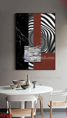 File gốc File tranh bộ hiện đại FT41662 (in lụa) họa tiết 3D