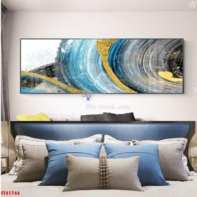 Download file gốc File tranh bộ hiện đại FT41744 (in lụa) hoa lá