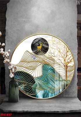 File tranh in trần 3D File tranh bộ hiện đại FT41827 (ảnh gốc)