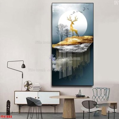 File gốc in tráng gương File tranh bộ hiện đại FT41883 chi tiết