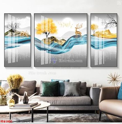 File in lụa File tranh bộ hiện đại FT41921 (phong cảnh) File tranh bộ hiện đại FT41921