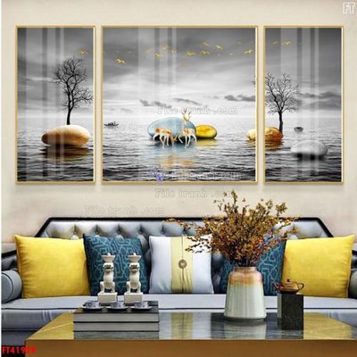 Tải file File tranh bộ hiện đại FT41929 (ảnh gốc) in tráng gương