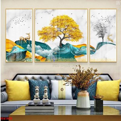 File gốc File tranh bộ hiện đại FT41975 (in lụa) tranh thuận buồm