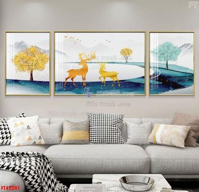 File tranh File tranh bộ hiện đại FT42091 (ảnh gốc) in trần xuyên sáng