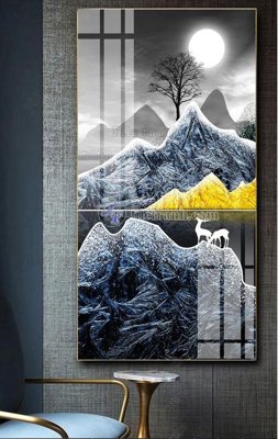 File gốc File tranh hiện đại pha lê gương FT421 (in mica) trang trí