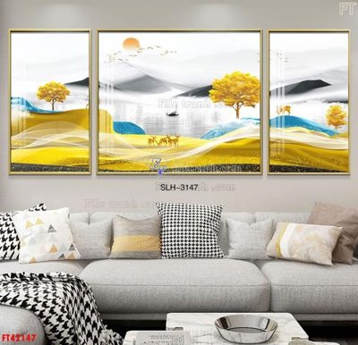 Tải file File tranh bộ hiện đại FT42147 (gốc) làm tranh trang trí