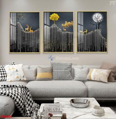 File tranh in tráng gương File tranh bộ hiện đại FT42205 (siêu nét)