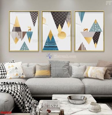 File gốc File tranh bộ hiện đại FT42237 (in mica) trang trí