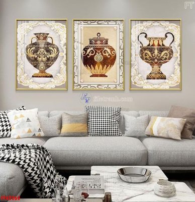 File gốc File tranh bộ hiện đại FT42262 (in lụa) tranh mã đáo