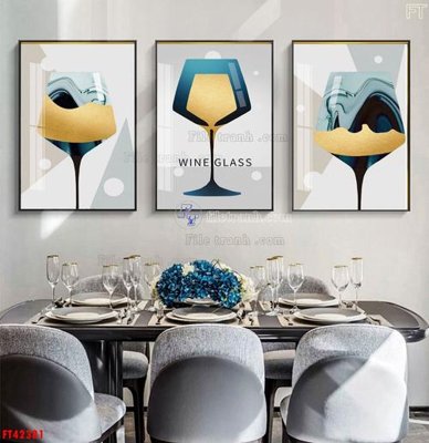 Ảnh gốc File tranh bộ hiện đại FT42381 (nét căng) in mica