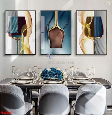 Ảnh gốc File tranh bộ hiện đại FT42382 (độ nét cao) in tráng gương