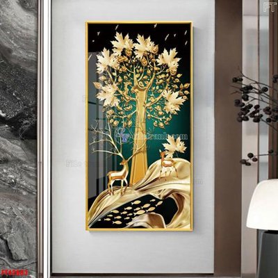 Ảnh gốc File tranh bộ hiện đại FT42883 (nét căng) in mica