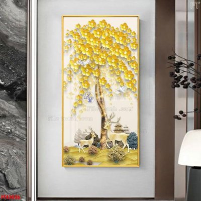 Chi tiết file gốc File tranh bộ hiện đại FT43036 (cho in tráng gương)