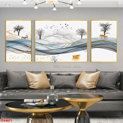 Ảnh gốc File tranh bộ hiện đại FT44071 (độ nét cao) in tráng gương