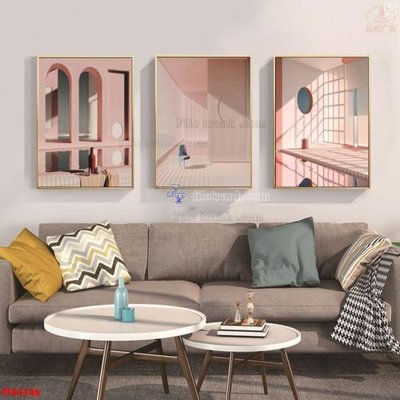 Download file gốc File tranh bộ hiện đại FT44146 (in lụa) cao cấp