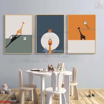 File tranh File tranh bộ hiện đại FT44159 (bản gốc) in lụa dán tường