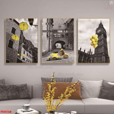 File gốc in tráng gương File tranh bộ hiện đại FT44168 chi tiết