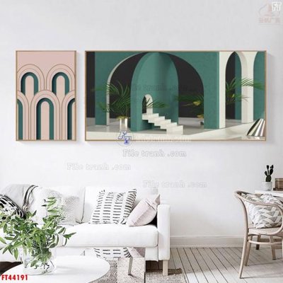 File gốc File tranh bộ hiện đại FT44191 (in 3D) cho trang trí