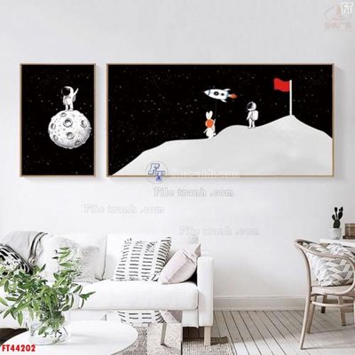 File tranh File tranh bộ hiện đại FT44202 (bản gốc) in lụa dán tường