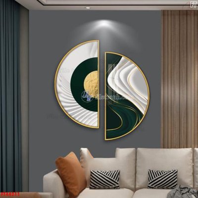 Ảnh gốc File tranh bộ hiện đại FT44211 (nét căng) in mica