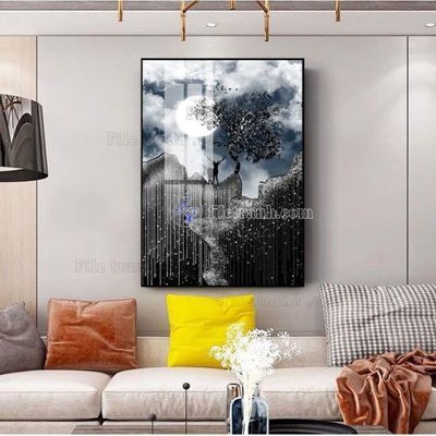 File tranh quảng cáo File tranh hiện đại pha lê gương FT445 (file gốc) chuyên nghiệp