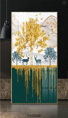 File in trần Tranh treo pha lê gương FT47155 (bản gốc 3D) sống động