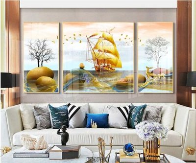 File in trần Tranh treo pha lê gương FT47441 (bản gốc) trời sao