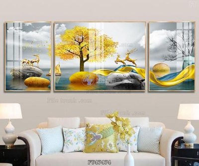 Ảnh gốc Tranh treo pha lê gương FT47474 (độ nét cao) in tráng gương