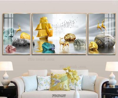 File tranh Tranh treo pha lê gương FT47487 (gốc) phong cách tối giản