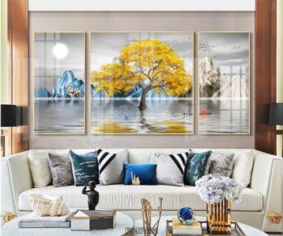 File in trần Tranh treo pha lê gương FT47492 (bản gốc) trời sao